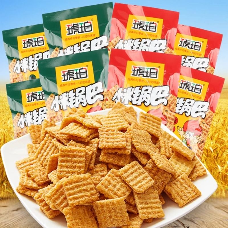 琥珀小米锅巴22g/包怀旧网红零食品小吃休闲食品整箱小包装散装 - 图0