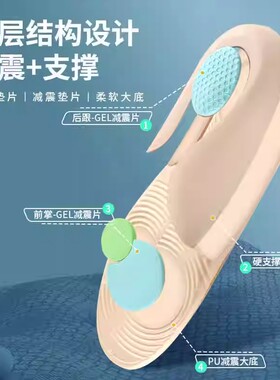 运动鞋垫足弓支撑男吸汗透气防臭加厚减震女全掌久站不累矫正篮球