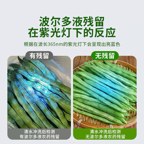 紫光灯蔬菜检测灯蓝矾波尔多液荧光剂鉴定专用紫外线蓝光手电筒 - 图2