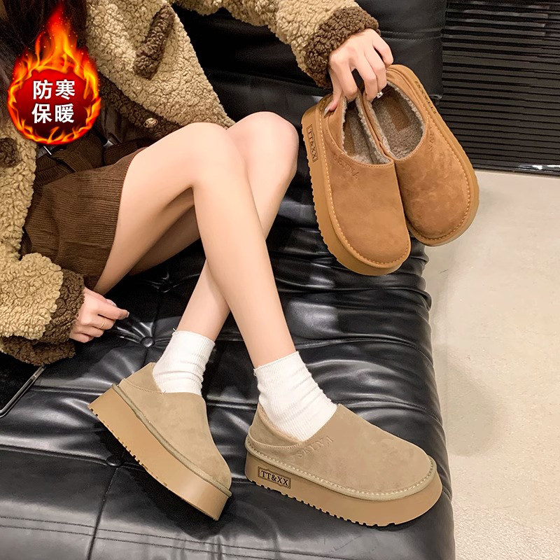 厚底增高勃肯鞋女2025一脚蹬加绒保暖二棉鞋防滑鞋子雪地靴毛绒,淘宝优惠券,粉丝福利购,淘宝优惠卷