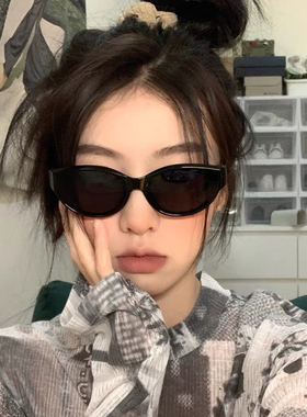 jennie同款墨镜女复古辣妹猫眼小框眼镜偏光防紫外线太阳镜圆脸