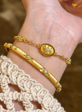 中古金色太阳花手链手镯2025年新款爆款女轻奢高级感小众精致手链