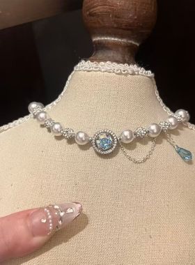 蓝色人鱼泪串珠手链2025新款高级感小众精致轻奢气质百搭时尚手饰