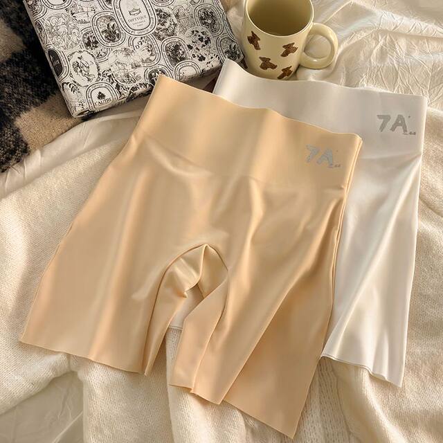 7a Seamless Safety Pants Underwear Buttock Lifting Three-in-One Women's Tummy Control Ice Silk Bottoming Shorts Anti-Exposed Boxer Two-in-One