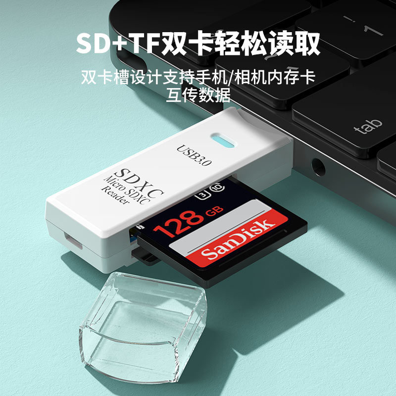 读卡器usb3.0高速多功能多合一sd内存卡tf转换器typec电脑插卡u盘otg车载通用适用于ccd相机华为手机读取接口-图0