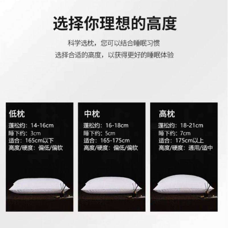 五星级酒店专用羽绒枕头枕芯男助睡眠护颈椎套装一对低枕成人鹅毛,淘宝优惠券,粉丝福利购,淘宝优惠卷