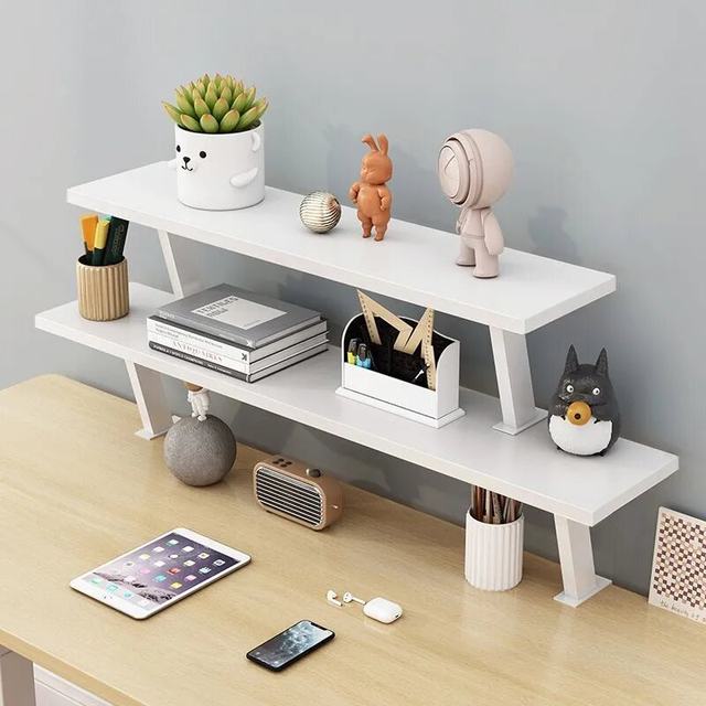 Children's study desk bookshelf desk storage shelf heightened and elevated layered table multi-layer multi-function