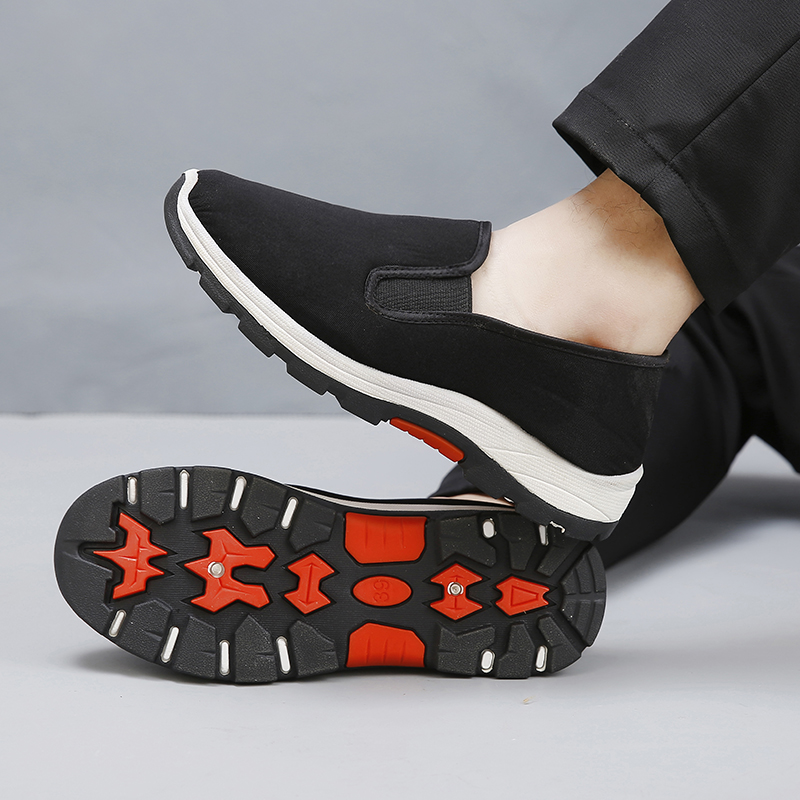 老北京布鞋男款工作鞋夏季透气工地劳保鞋防滑帆布鞋子耐磨运动鞋 - 图1