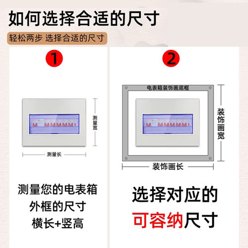 现代简约电表箱装饰画2026新款免打孔遮挡配电箱高级感餐厅立体 - 图1