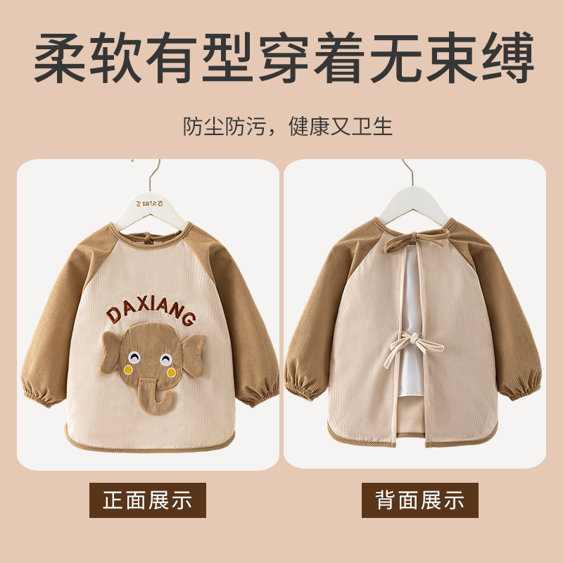 Baby boy smock for autumn and winter outerwear with style corduroy