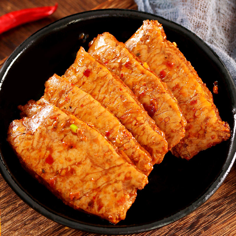 香辣手撕素肉面筋食品素牛排辣条儿时怀旧小吃豆干休闲零食小包装