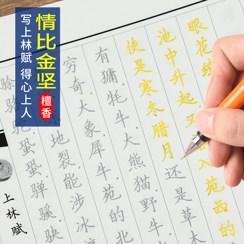 上林赋硬笔字帖司马相如全篇练字成人楷书正楷练字帖大学生男生字体女生大气初学者钢笔书法描摹练字本练习贴临摹楷体书写-图1