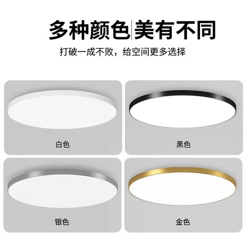 超薄LED三防吸顶灯现代简约圆形卧室房间灯防水卫生间过道走廊灯 - 图1