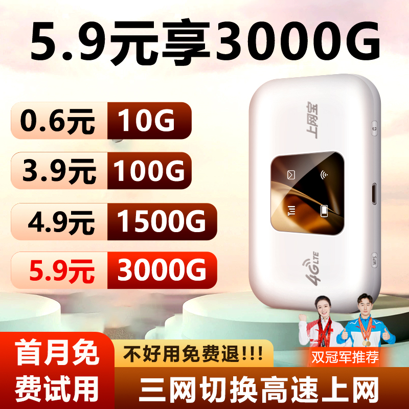 随身wifi三网切换移动无线网络wifi全国通用免插卡便携式热点纯流量上网卡托4g路由器宽带笔记本车载上网宝 - 图2