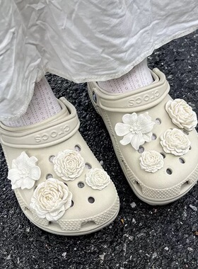 泡芙花束立体鞋扣同款
