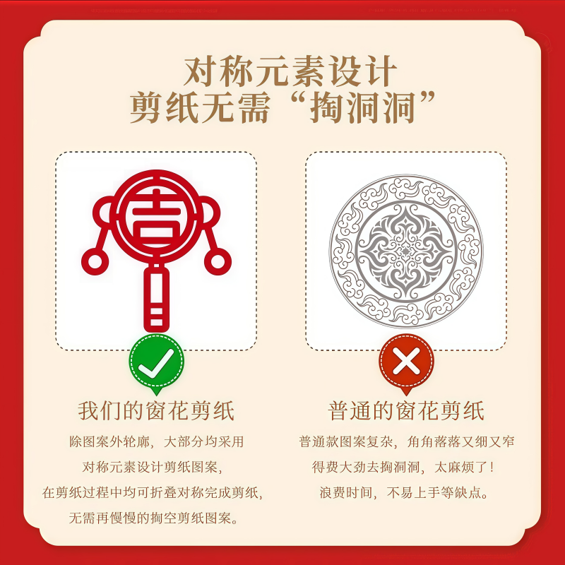 新年新款儿童DIY手工窗花纸幼儿园中国风卡纸春节剪纸折纸,淘宝优惠券,粉丝福利购,淘宝优惠卷