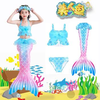 ເດັກຍິງ Mermaid Tail Swimsuit ເດັກນ້ອຍ Split Swimwear Summer New Girl Baby Princess Skirt Clothes
