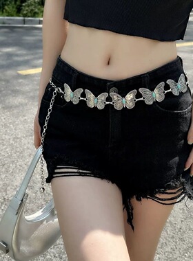 欧美蝴蝶绿松石装饰腰带