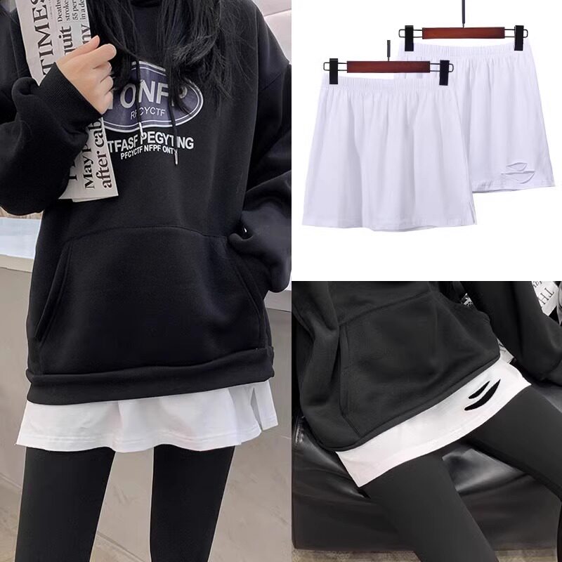 搭配卫衣女小白色遮胯半身裙叠穿内搭打底神器屁帘下摆秋冬遮屁股