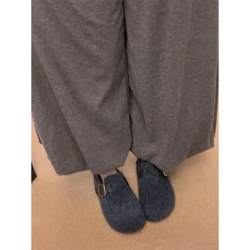 内增高5cm两穿毛呢勃肯鞋女冬季新款百搭加绒保暖一脚蹬厚底棉鞋,淘宝优惠券,粉丝福利购,淘宝优惠卷