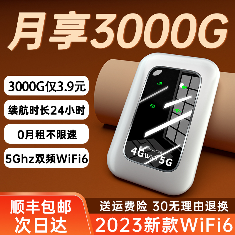 随身wifi移动无线wifi网络无限速wilf纯流量上网4g网卡车载5租房免插卡路由器2024新款三网增强数码宽带联通-图1