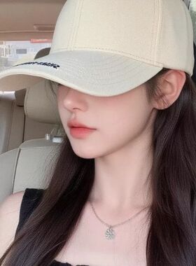 美式棒球帽宽帽檐大脸显脸小时尚刺绣字母加深加大硬顶鸭舌帽子女
