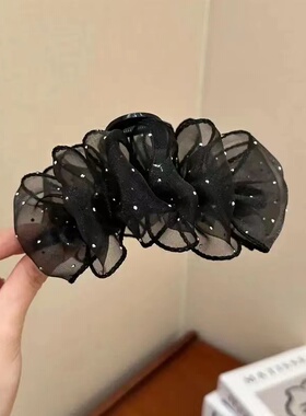 抓夹超仙夹四季蓬松夹子泡泡新款盘发鲨鱼黑色百搭女气质时尚云朵