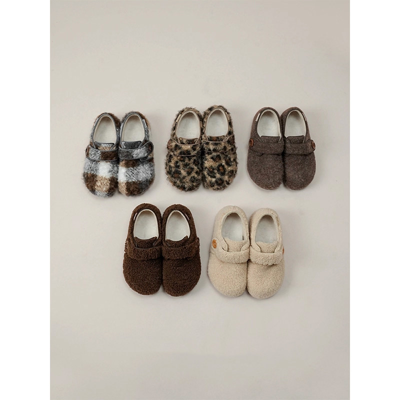 加绒毛毛鞋女款2025年秋冬季保暖魔术贴棉鞋羊羔毛包跟软底勃肯鞋,淘宝优惠券,粉丝福利购,淘宝优惠卷