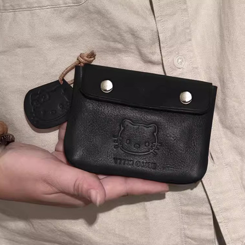 HelloKitty皮质零钱包女可爱迷你耳机钥匙证件随身小卡包收纳小巧 - 图0