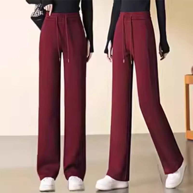 高档加绒裤子女冬季阔腿裤新款松紧腰休闲裤高腰宽松大码直筒裤秋,淘宝优惠券,粉丝福利购,淘宝优惠卷