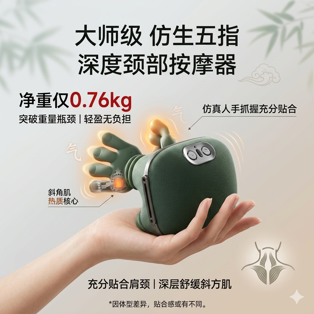 颈椎按摩器肩颈按摩仪ounuosi仿人手斜方肌脖子颈部按摩仪