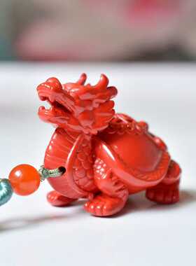 本命年朱砂龙龟吊坠招财吉祥挂件护身符项链男女情侣挂坠荣归故里