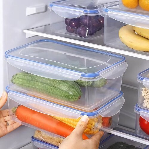 保鲜盒塑料饭盒便当盒上班族带密封食品级密封盒冰箱可加热微波炉 - 图3