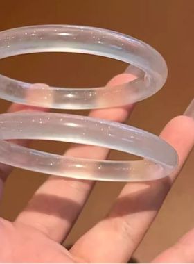 爆款仿马料白月光玛瑙高冰荔枝冻猫眼玉髓玉镯香槟色翡翠玉手镯