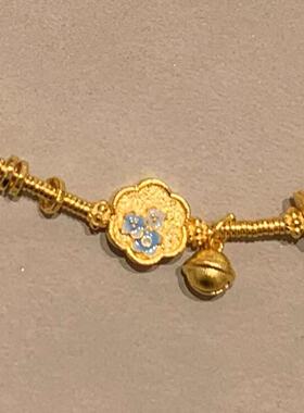 新中式复古蓝花小蛮腰手链女古法多巴胺款手链秋冬新款年会配饰