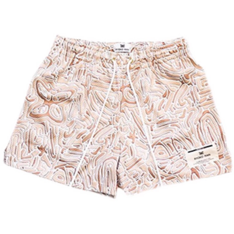 新款美式涂鸦复古短裤夏季不过膝运动休闲速干透气四分篮球裤潮牌 - 图3