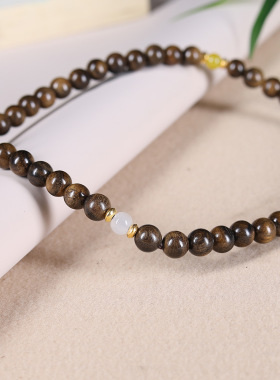 天然奇楠沉香手持念珠diy跑环宝宝佛吊坠男女文玩佛珠手串车挂件