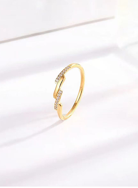 欧饰泥女士合金日韩几何水钻戒指