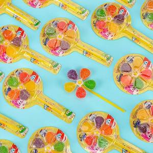 金稻谷五彩风车糖旋转棒棒糖彩虹软糖糖果六一儿童节礼物小包装