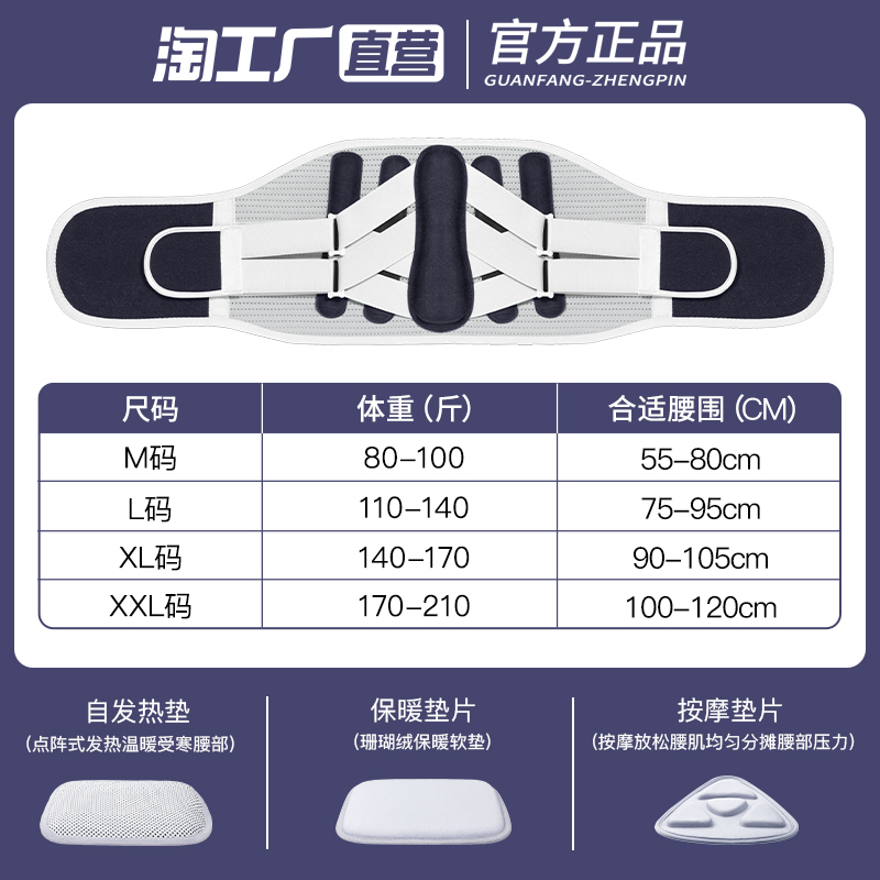 护腰带腰间盘突出腰椎腰肌劳损医用腰围腰托疼理疗器男女久坐专用 - 图2