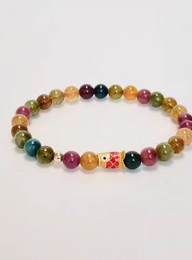 新款复古彩色碧玺手链女如鱼得水手串送女友闺蜜礼物