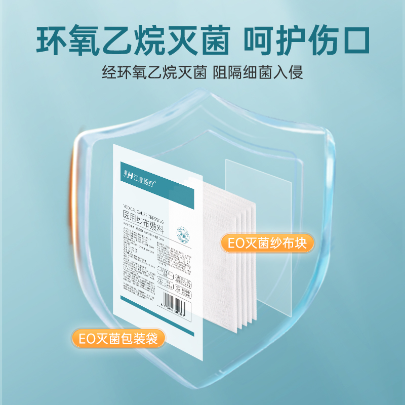 纱布医用无菌块一次性伤口消毒敷料外科灭菌医疗脱脂棉纱片独立装 - 图1