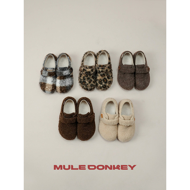 多嘴驴Doey勃肯鞋女秋冬季加绒保暖毛毛鞋一脚蹬毛绒豹纹棉鞋平底,淘宝优惠券,粉丝福利购,淘宝优惠卷