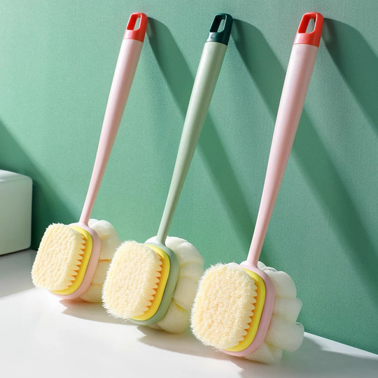 Take a bath and rub your back without asking for help. Bath towel, bath ball, bath flower, back rub mud, bath soft-bristled brush with long handle on the back.