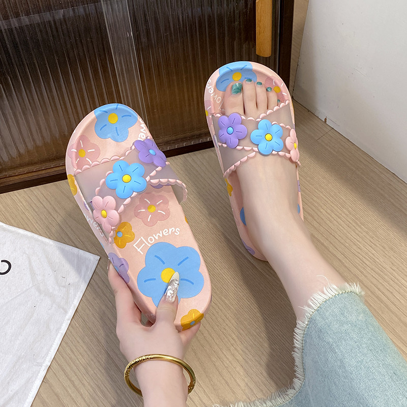 夏季新款软底居家室内防滑拖鞋女网红外出轻便超软可爱花朵一字拖,淘宝优惠券,粉丝福利购,淘宝优惠卷