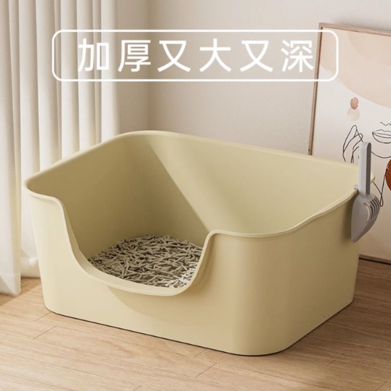 浴缸式巨型猫砂盆半封闭超大号幼猫屎盆子防臭防外溅猫厕所猫咪用 - 图0