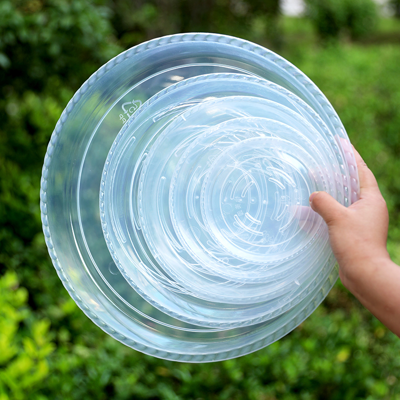 圆形花盆托盘底座加厚透明树脂塑料特大号陶瓷沥水接水盆圆型加深