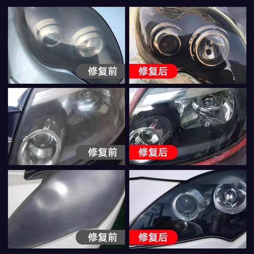 仆旅汽车大灯清洗翻新修复套装灯罩去发黄老化修复液抛光镀膜剂 - 图2