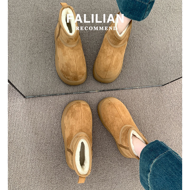 卡皮巴拉大头雪地靴女2025秋冬季保暖增高厚底加绒勃肯棉鞋子防水,淘宝优惠券,粉丝福利购,淘宝优惠卷