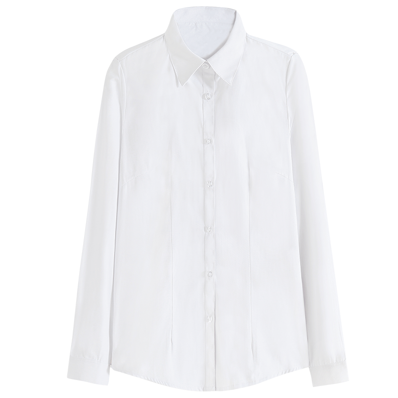 白衬衫女长袖职业春秋夏季短袖宽松工作服正装大码工装女装白衬衣 白衬衫女长袖职业春秋夏季短袖宽松工作服正装大码工装女装白衬衣